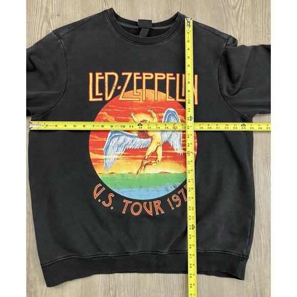 Led Zeppelin H&M U.S. Tour 1975 Print Crewneck Sweatshirt Men’s Size 2XL - Picture 2 of 6